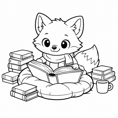 Fox reading a book