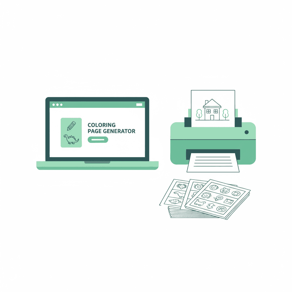 Teacher printing coloring pages from computer