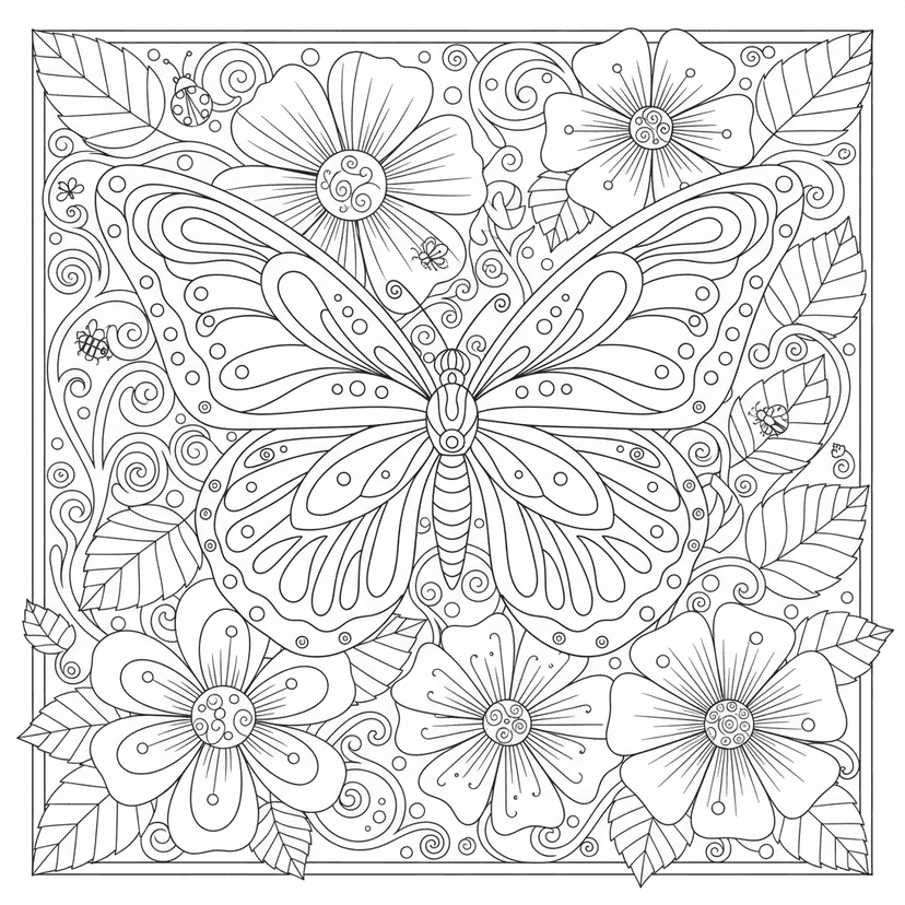 3rd-5th Grade butterfly coloring page example