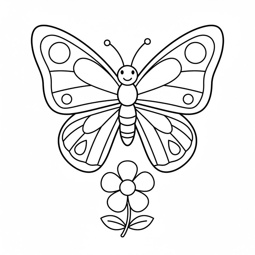 K-2nd Grade butterfly coloring page example