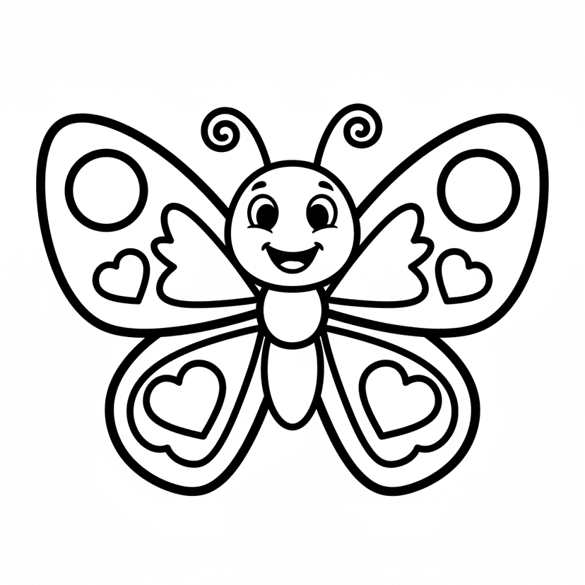 Pre-K butterfly coloring page example