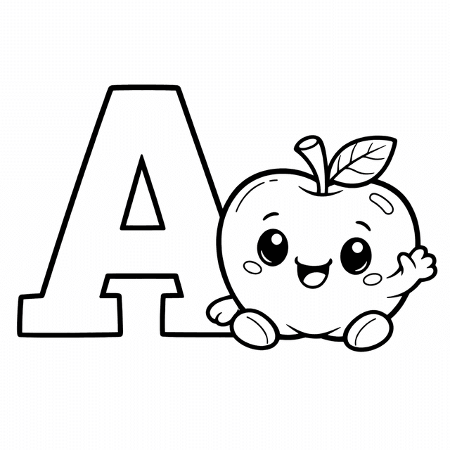 Alphabet Coloring Pages example 1