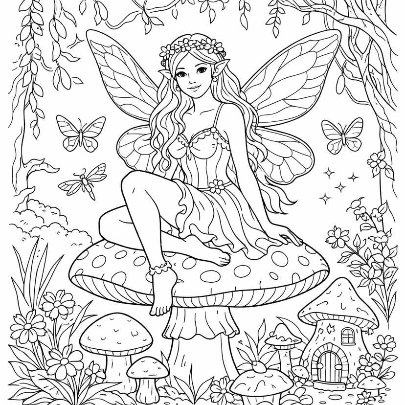 Fairy Coloring Pages #2
