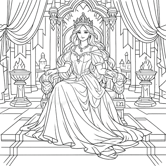 Princess Coloring Pages example 2