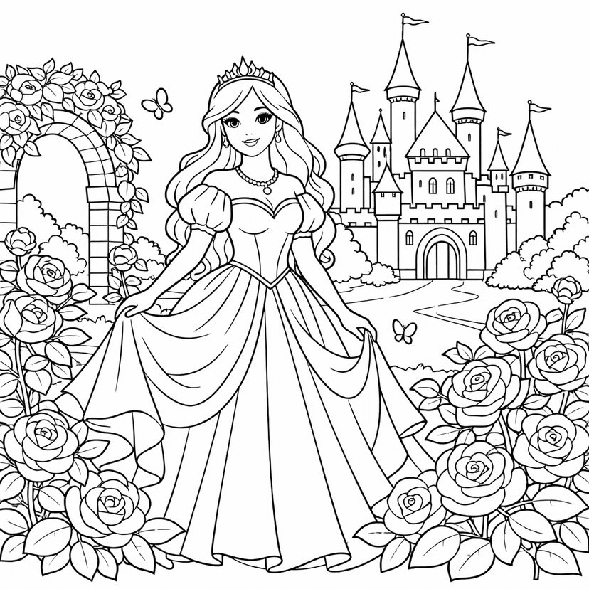 Princess Coloring Pages #6
