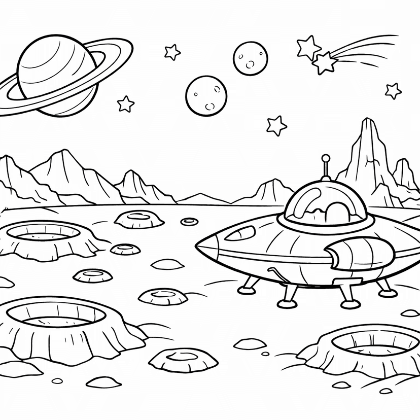 Space Coloring Pages #5