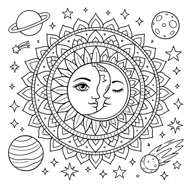 Space Coloring Pages example 3