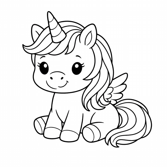 Unicorn Coloring Pages example 1