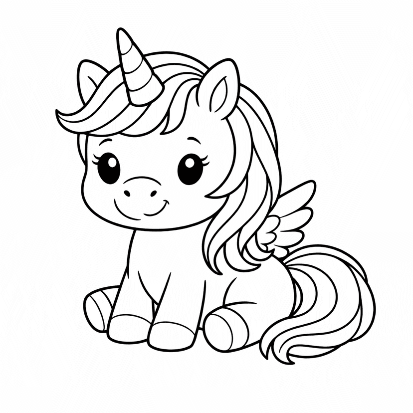Unicorn Coloring Pages #1