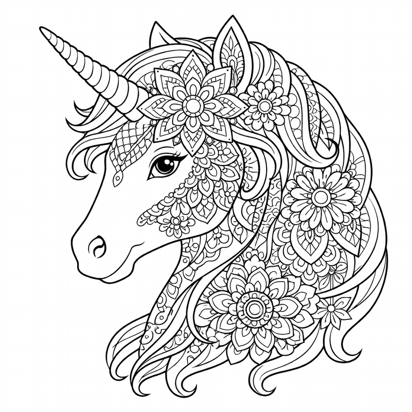 Unicorn Coloring Pages #3