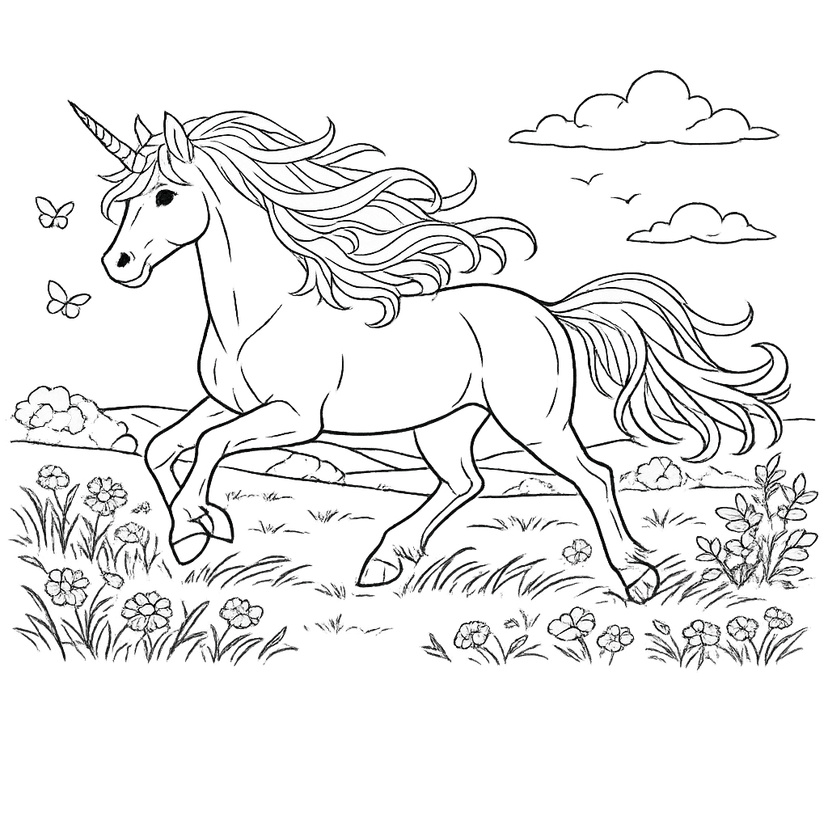 Unicorn Coloring Pages #2