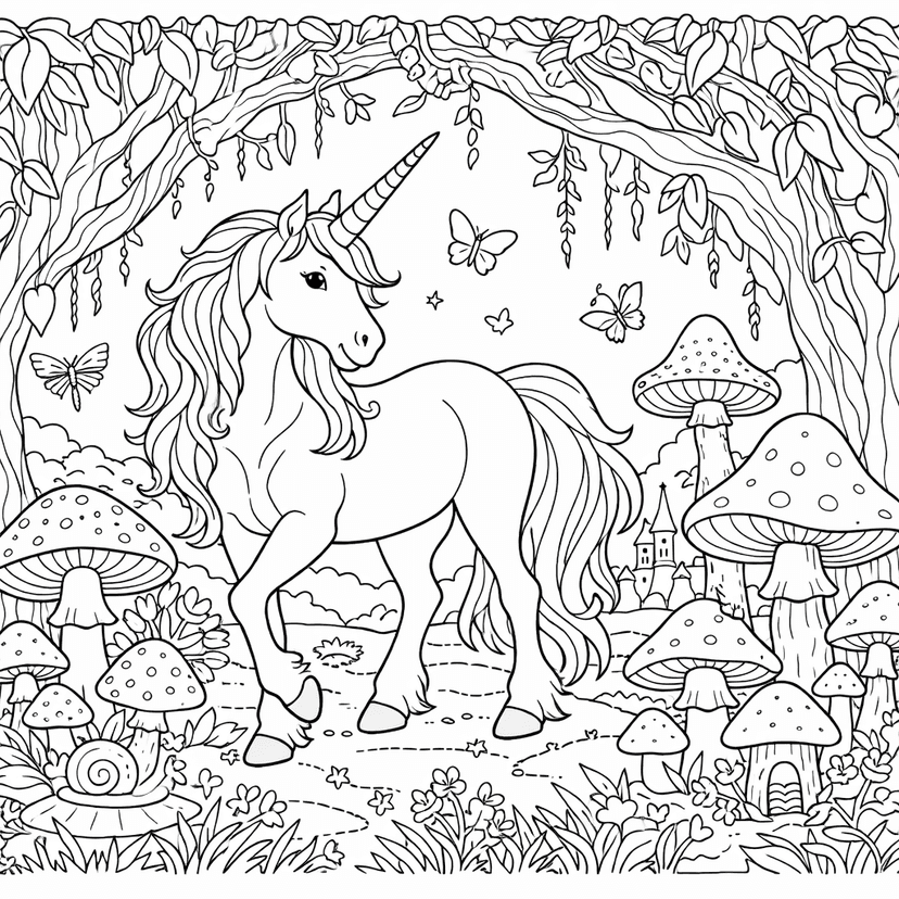 Unicorn Coloring Pages #6